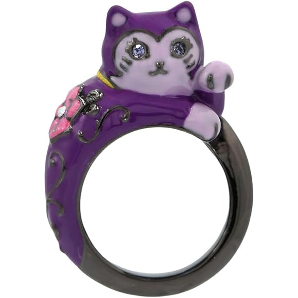 Amazon | [アナスイ] 猫モチーフ リング ブラック LLサイズ