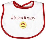 Raindrops Loved Baby Hashtag Bib, Cherry Red by Raindrops