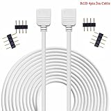 Kabenjee SMD5050 3528 2835 RGB LEDテープライト4ピン3m延長コード、RGBフレキシブルLEDストリップ延長ケーブル/延長コネクタワイヤ、3m延長ケーブル 4pin L