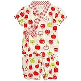 ベビー 甚平風 パジャマ 半袖 女の子 前開きパジャマ 腹巻付 寝巻き 綿混素材 赤ちゃん レッド-RE 80cm