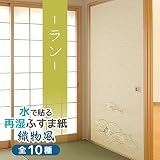菊池襖紙工場 水で貼る切手タイプのふすま紙 織物風 (ラン) 2枚入り SA-355
