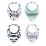 Cutelove ベビー　赤ちゃん　男女兼用　よだれかけ　4枚セット　二層 　三角 スナップ　防水　柔らかい　サイズ調整可能　出産準備　スタイ　綿製品（0-3T）