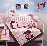 SoHo Sweetie Garden Tree Baby Crib Nursery Bedding Set 4 pcs + 4 pcs Diaper Bag set (Total 8 Pcs Set