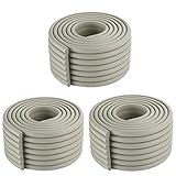 GeeSo ベビーガード 波型コーナークッション コーナーパッド けが防止 厚手 テープ付き2m 3本セット (W波型- 3本セット, グレー)