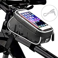 トップチューブバッグ WHEELUP 自転車 フレームバッグ サドルバッグ 収納便利 多機能 防水 防圧 防塵 耐磨耗性 二重構造 取り付け簡単 大容量 6.0インチスマホ対応 ヘッドホン延長コード付き