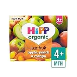 純粋に果実のリンゴ、桃＆マンゴー4×100グラム (Hipp Organic) (x 2) - HiPP Organic Purely Fruits Apple, Peach & Mango 4 x 