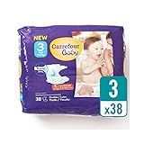 赤ちゃん超乾燥サイズ3オムツは、パックごとにパック38を運びます (Carrefour) (x 6) - Carrefour Baby Ultra Dry Size 3 Nappies Carry P