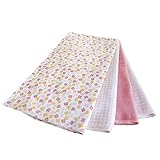 Kidsline Fanciful Floral Receiving Blanket, Pink, 4 Count by KidsLine