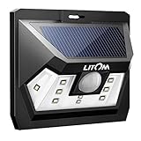 Litom ソーラーライト LED 人感センサー アウトドアライト 夜間自動点灯 表玄関/壁掛け/パーク/ガーデン/庭などに照明用 (1点 10LED)