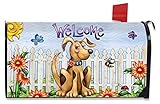 Springtime子犬Welcomeメールボックスカバーフェンスフローラル標準Briarwood Lane