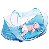 OLESTAR Instant Pop Up Mosquito Net Crib,Portable Breathable Travel Tent Bed for baby (Blue) by OLE 