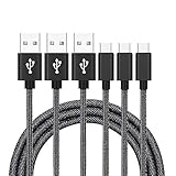 USB Type C ケーブル【3本セット 2m】タイプc 充電ケーブル 急速充電 デニム生地 超耐久 USB A to USB C ケーブル データ転送 iPhone 16 Pro Max iPhone 15 Plus Galaxy Xperia AQUOS Pixel Arrows Huawei 等の各種Type C機器対応 (ブラック)
