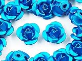 ファイニエ アルミ薔薇 ライトブルー 7mm 100個 ローズ ハンドメイド アクセサリーパーツ AP1364