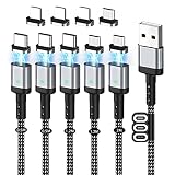 マグネット 充電ケーブル 5本 SUNTAIHO USBケーブル【0.5M 0.5M 1.2M 1.2M 2M】QC3.0/3A急速充電 USB2.0高速データ転送 磁石 磁気 防塵 着脱式 マイクロUSB Type-C コネクタ タイプc Micro USB Cable LEDインジケーター付き 磁気端子収納ケース付き - SYCX001 (5本セット&9個マグネット端子)