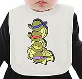 Cute Little Turtles ネクタイを有する有機ビブ Medium