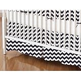 SheetWorld - Crib Skirt (28 x 52) - Navy Chevron Zigzag - Made In USA by sheetworld