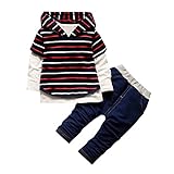 Tovadoo 子供服 ベビー服 男の子 パーカー+上着+ズボン 秋冬 長袖 縞模様 兄弟揃い 部屋着 保育園 旅行 プレゼント