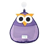 Saflyseお風呂 おもちゃ収納 ネット バック 子供 赤ちゃん ベビー 出産祝い 玩具入れ　抗菌加工済 浴室収納ネット (紫（フクロウ）)