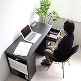 【予約販売6月下旬入荷予定】パソコンデスク ツインデスク 用デスク単体 ハイタイプ パソコンデスク 書棚付きラック ダークブラウン CPB027-ADBR