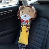 Amorus　子供　シートベルト　カバー　枕　クッション　パッド　車　首　まくら　安全　グッズ　車内泊　車中泊　旅行　睡眠　ぬいぐるみ　動物型　可愛い (ライオン)
