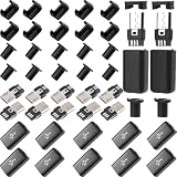 Youmile 12個 DIY のためのプラスチック カバー場合の黒が付いているマイクロ USB のタイプ B の雄プラグのコネクターのキット マイクロ USB のタイプ B の雄プラグのコネクター