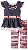 Little Lassベビー女の子2 Piece Capriセットデニムハート カラー: ブルー