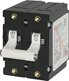 Blue Sea Systems A-Series White Toggle Double Pole 10A Circuit Breaker [並行輸入品]