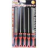 （ お徳用 10個セット） TRAD 鉄工ヤスリセット 【5本組 平・四角・三角・丸・半丸】 ソフトグリップ SR-SF5200