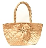 【NaRaYa】ナラヤ サテンリボン・横長トートBag 5カラー NBS-52BL (ゴールド)