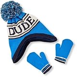 THE CHILDREN'S PLACE(ザ・チルドレンズプレイス) ストライプグラフィックポンポンハット&ミトンセット 小物 12～24ヶ月【並行輸入】