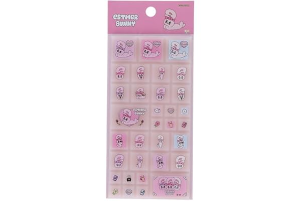 サンスター文具(Sun-Star Stationery) エスターバニー グッズ シール ぷっくり タイル ピンク S8815844