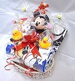 ご出産お祝い＜おむつケーキ＞　人気のロールケーキ風のかわいいおむつケーキ　ディズニーG (男の子用ミッキー）
