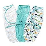 スワドルミー ベビー おくるみ 3枚セット S/M コットン (サイズ：S/M (0-3m)、(カラー：Origami Dino) swaddle me [並行輸入品]