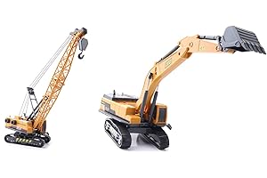 （アルジーユ）ＡＬＺＥＵ 建設車両 クレーン車 ショベルカー キャタピラ 砂場 模型 手動 おもちゃ 遊び 工事 車両 働く車 シリーズ (２車種 セット)