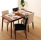 スラッとしたフォルムが美しいダイニング5点セット 天然木 引き出し付 【テーブル1＋チェア4】 (【テーブル幅150cm】, チェア：ブラック2脚＋ホワイト2脚)