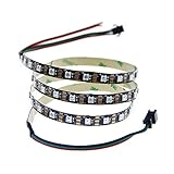 alitove ws2812b 5050 RGB LEDフレキシブルストリップライト3.2 Ft 144ピクセル個別にアドレス可能防水ip67ブラックホワイトPCB 5 V DC マルチカラー 1m2