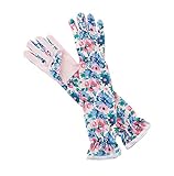UV加工 カラフル おしゃれ ガーデン マルチ グローブ 女性用 ロング (フラワーPK（16）)