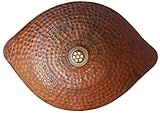 エジプトギフトショップFire Burnt素朴なHand Hammered Copper Oval Eye ShapeボウルBasin Powder Roomレディーストイレ浴室洗面シンク