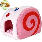 [abaroz]ロール ケーキ 型 室内用 ペット ハウス リード セット クッション 付き 小型 犬用 猫用 小動物 ペット用品 ロール ケーキ 型 だから おしゃれ で かわいい 部屋 の インテリア にも 最適 ピンク