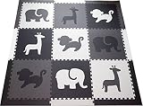 SoftTiles Safari Animals Kids Foam Playmats w/Sloped Edges Large Foam Mats- 2' Floor Tiles 78" x 78"