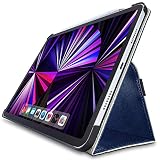 エレコム iPad Pro 11 第4/3/2世代 (2022/2021/2020年) ケース 三つ折りスタンド Apple Pencil収納 軽量 ソフトレザーケース ネイビー TB-A21PMPLF2NV