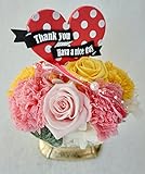 『指定日配達可能』★★★★★カーネーションとバラのプリザーブドフラワー　リバティー柄 Mother『正午までのご注文で当日発送可能』ギフト　アレンジメント　お花