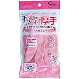 東和 ソフトフィット天然ゴム手袋厚手Sピンク 45-972【まとめ買い12個セット】