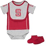 NC State Wolfpack Baby Little Jerseyクリーパーよだれかけとブーティセット – グレー グレイ