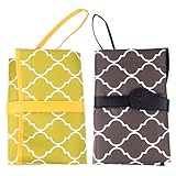 Lovoski 2個　収納ポケット付　防水　折り畳み式　ベビー　おむつパッド　おむつ取替えマット