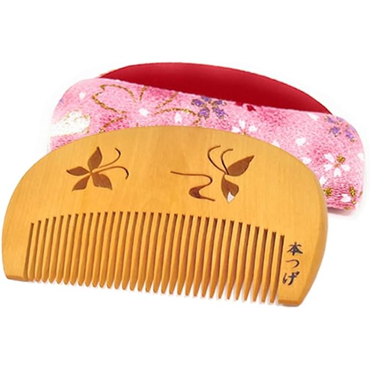Amazon | つげ櫛 解櫛4寸5分 国産さつまつげ ケース付 (ピンク) | 辻忠