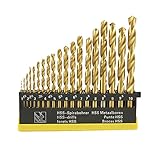 uxcell ドリル刃　電気ウッド　ドリリング 1 ツイスト　ビット　セット　19 ドリルビット付き　ストレート　シャンク　ツイスト　ビット　セット