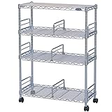 アイリスオーヤマ メタルラック メタルミニシリーズ ポール径19mm メタルミニブックシェルフ 4段 幅66×奥行27.5×高さ91㎝ 耐荷重150kg キャスター付 MM-B623