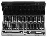 29pc 1/2"ドライブ 6ポイント メトリック（MM） ディープ Duoソケットセット