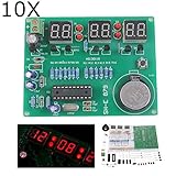 ランフィー 10個のDIY 6デジタルLED 電子時計 キット9V - 12V AT89C2051